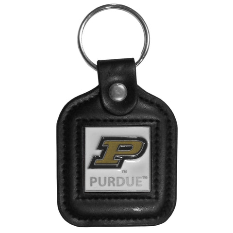 Purdue Boilermakers Square Leather Key Chain
