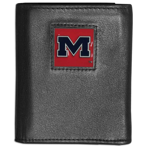 Ole Miss Rebels   Leather Tri fold Wallet 