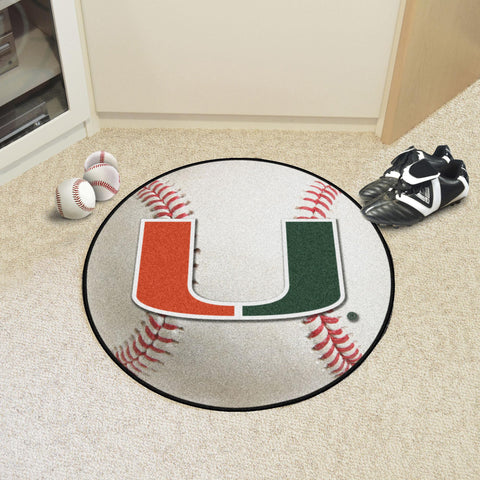 Miami Hurricanes Baseball Mat 27" diameter