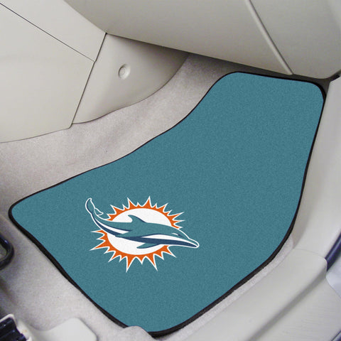 Miami Dolphins 2 pc Carpet Car Mat Set 17"x27" 