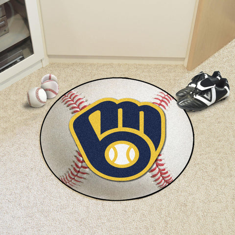 Milwaukee Brewers Baseball Mat 27" diameter 