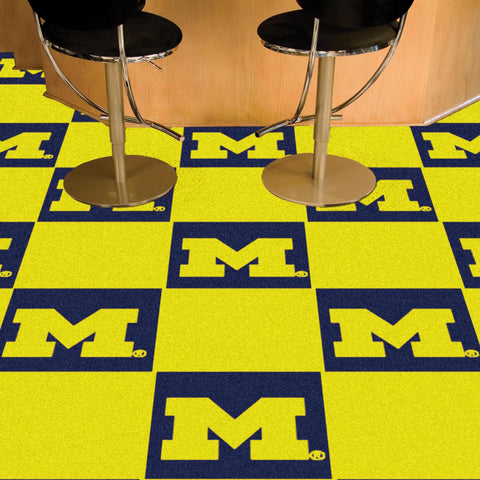 Michigan Wolverines Team Carpet Tiles 18"x18" tiles 