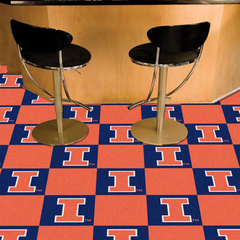 Illinois Fighting Illini Team Carpet Tiles 18"x18" tiles 