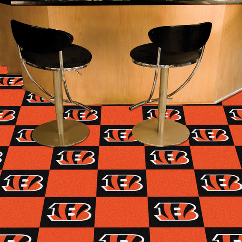 Cincinnati Bengals Team Carpet Tiles 18"x18" tiles 