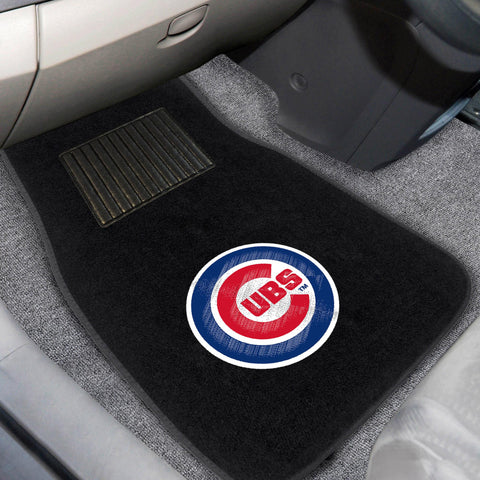 Chicago Cubs 2 pc Embroidered Car Mat Set 17"x25.5" 
