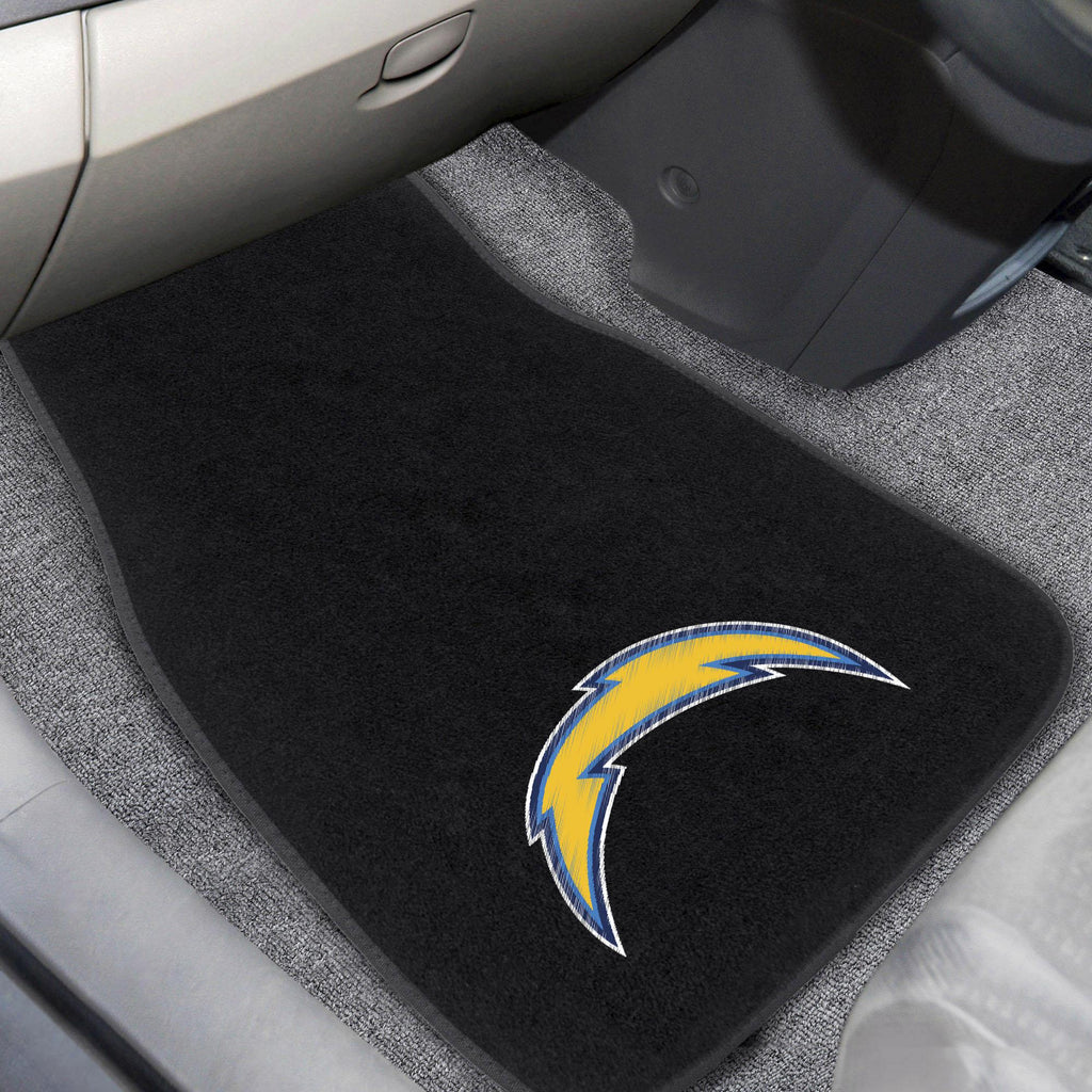 Los Angeles Chargers 2 pc Embroidered Car Mat Set 17"x25.5" 