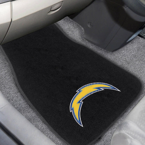 Los Angeles Chargers 2 pc Embroidered Car Mat Set 17"x25.5" 