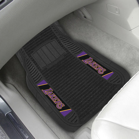 Los Angeles Lakers 2 pc Deluxe Car Mat Set 21"x27" 