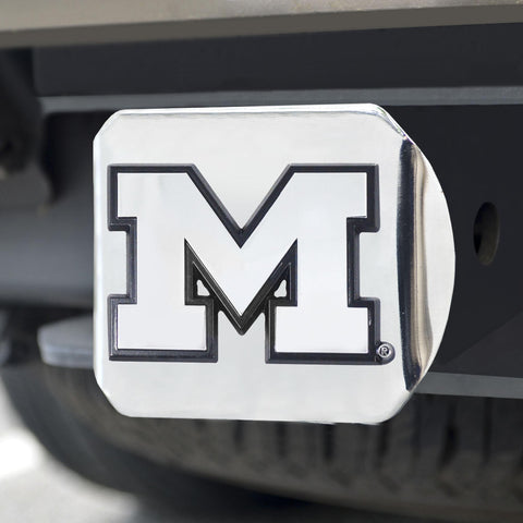 Michigan Wolverines Hitch Cover Chrome on Chrome 3.4"x4" 