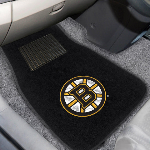 Boston Bruins 2 pc Embroidered Car Mat Set 17"x25.5" 