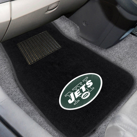 New York Jets 2 pc Embroidered Car Mat Set 17"x25.5" 