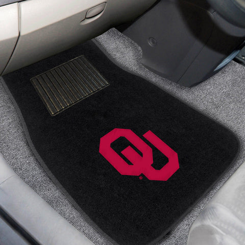 Oklahoma Sooners 2 pc Embroidered Car Mat Set 17"x25.5" 