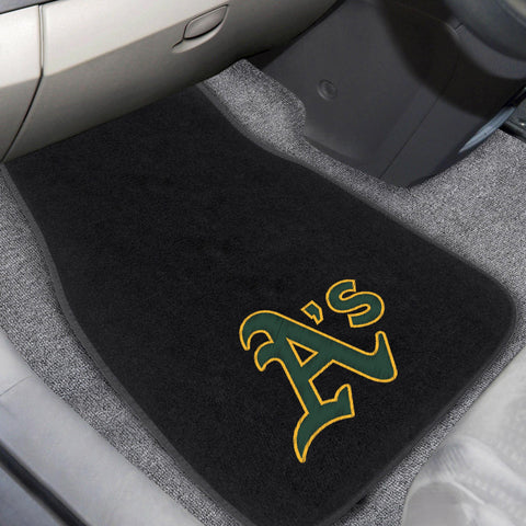 Oakland Athletics 2 pc Embroidered Car Mat Set 17"x25.5" 