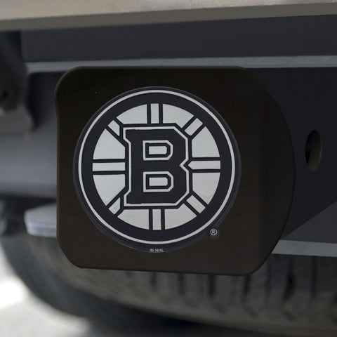 Boston Bruins Hitch Cover Chrome on Black 3.4"x4" 