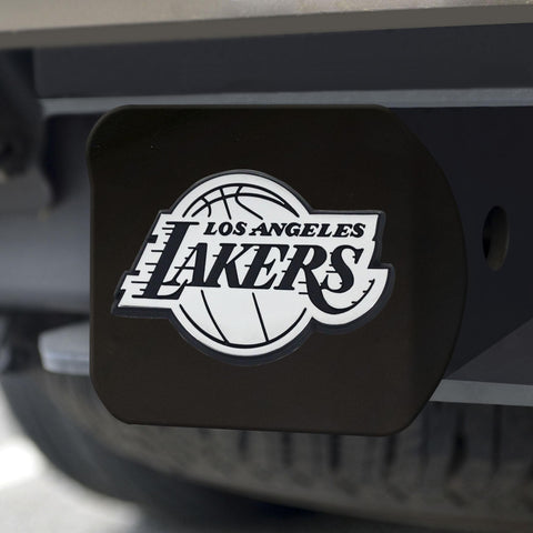 Los Angeles Lakers Hitch Cover Chrome on Black 3.4"x4" 