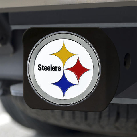 Pittsburgh Steelers Color Hitch Cover Black3.4"x4" 