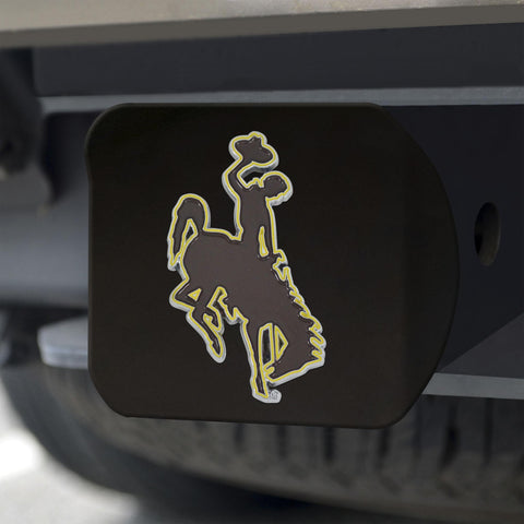 Wyoming Cowboys Hitch Cover Color on Black 3.4"x4" 