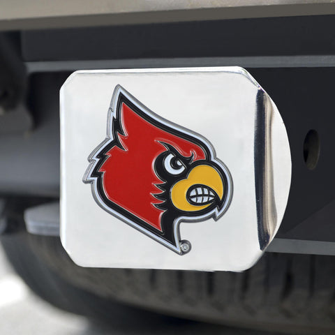 Louisville Cardinals Color Hitch Cover Chrome 3.4"x4" 