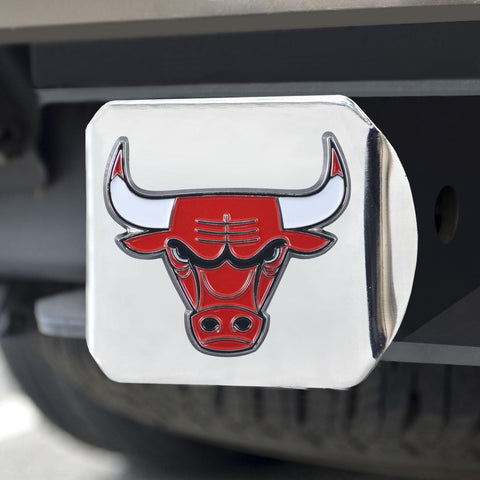 Chicago Bulls Color Hitch Cover Chrome 3.4"x4" 