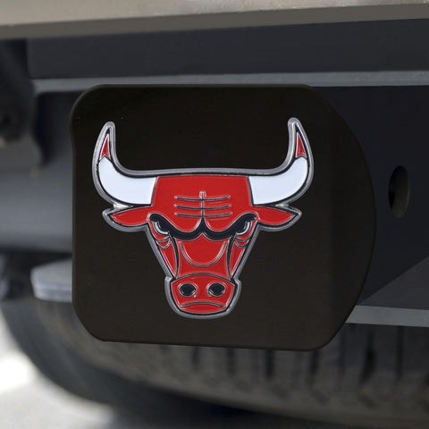 Chicago Bulls Hitch Cover Color on Black 3.4"x4" 
