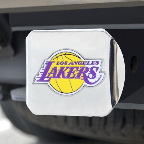 Los Angeles Lakers Color Hitch Cover Chrome 3.4"x4" 