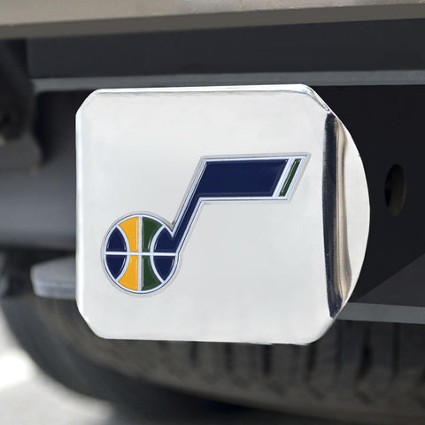 Utah Jazz Color Hitch Cover Chrome 3.4"x4" 