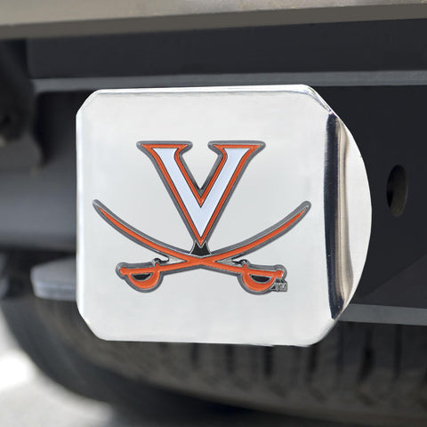 Virginia Cavaliers Color Hitch Cover Chrome 3.4"x4" 
