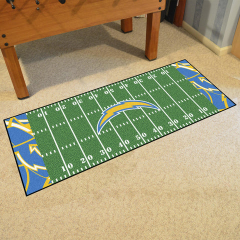 Los Angeles Chargers XFIT Football Field Runner 30"x72" 