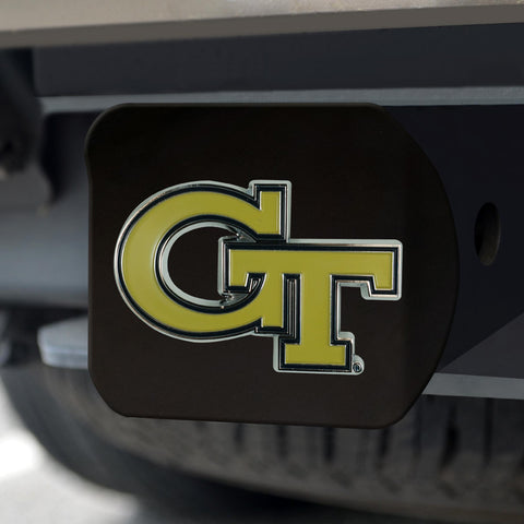 Georgia Tech Yellow Jackets Hitch Cover Color on Black 3.4"x4" 
