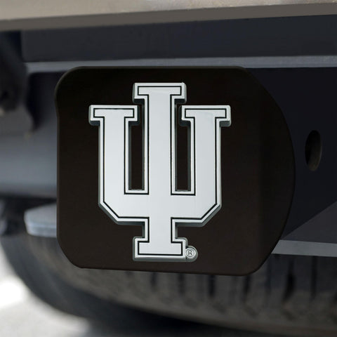 Indiana Hoosiers Hitch Cover Chrome on Black 3.4"x4" 
