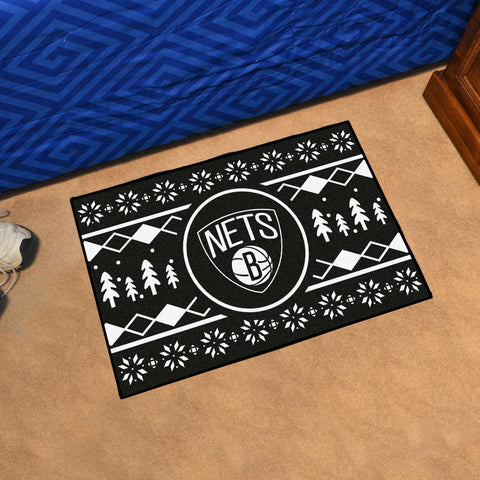 Brooklyn Nets Holiday Sweater Starter Mat 19"x30" 