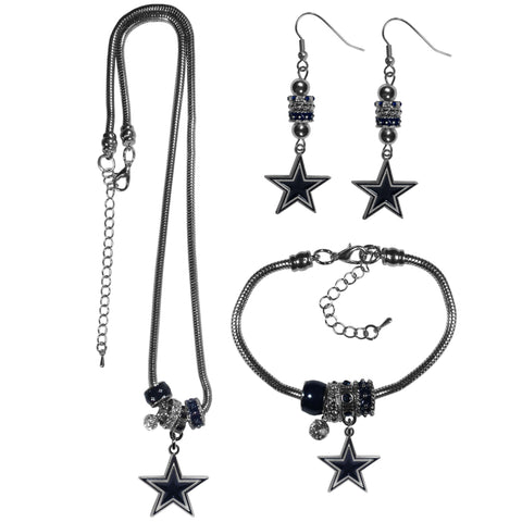 Dallas Cowboys Euro Bead Jewelry 3 piece Set