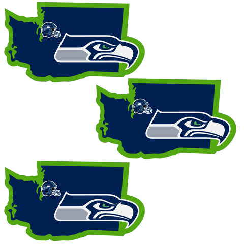 Seattle Seahawks   Home State Decal 3pk 