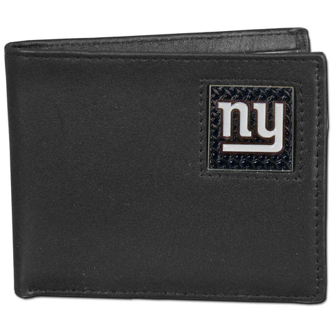 New York Giants   Gridiron Leather Bi fold Wallet Packaged in Gift Box 