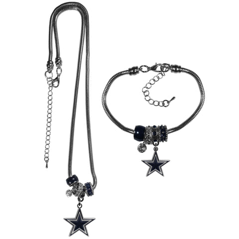 Dallas Cowboys Euro Bead Necklace and Bracelet Set