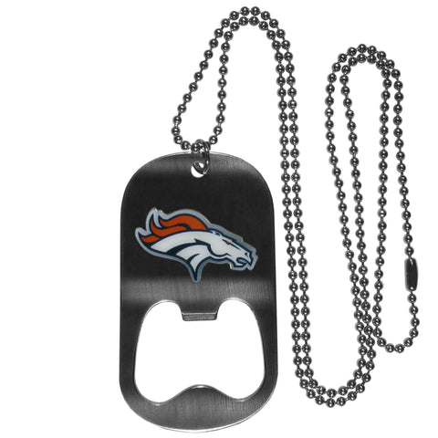 Denver Broncos Bottle Opener Tag Necklace