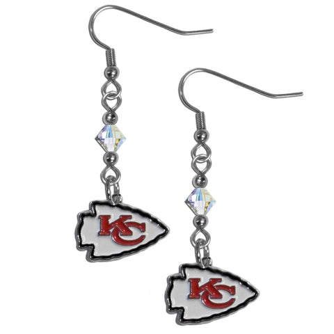 Kansas City Chiefs Crystal Earrings - Dangle Style
