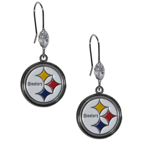 Pittsburgh Steelers Crystal Dangle Earrings