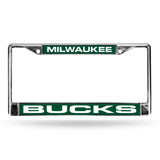 Milwaukee Bucks Chrome Laser License Frame