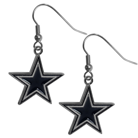 Dallas Cowboys Chrome Earrings - Dangle Style