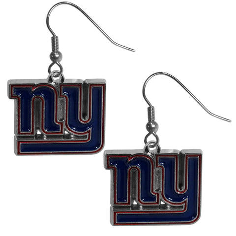 New York Giants   Chrome Dangle Earrings 
