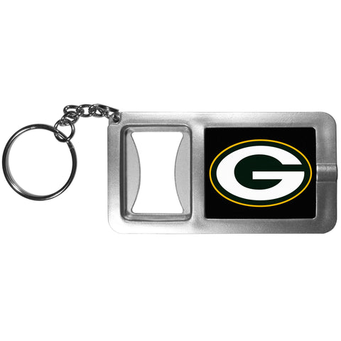 Green Bay Packers Flashlight Key Chain with Bottle Opener