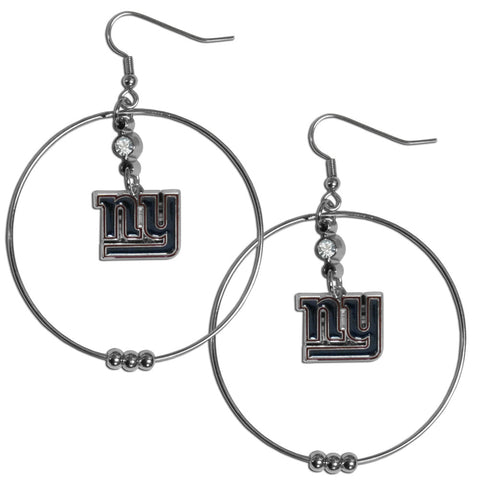 New York Giants 2 Inch Hoop Earrings