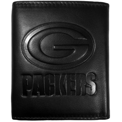 Green Bay Packers Embossed Leather Trifold Wallet