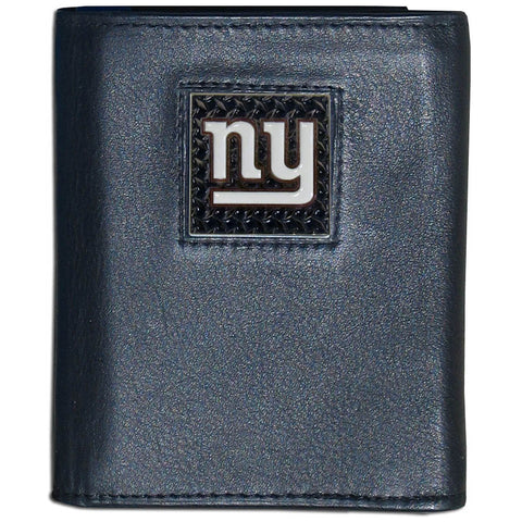 New York Giants   Gridiron Leather Tri fold Wallet Packaged in Gift Box 