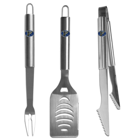 St. Louis Blues   3 pc Stainless Steel BBQ Set 