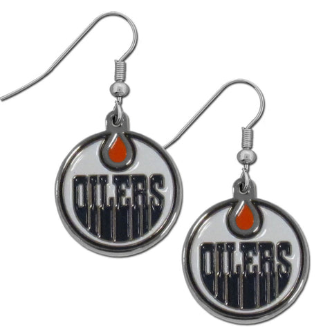 Edmonton Oilers   Chrome Dangle Earrings 
