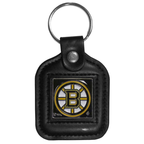 Boston Bruins® Square Leather Key Chain