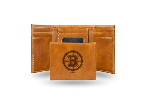 Boston Bruins Laser Engraved Trifold Wallet