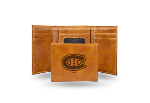 Montreal Canadiens Laser Engraved Trifold Wallet